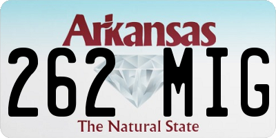 AR license plate 262MIG