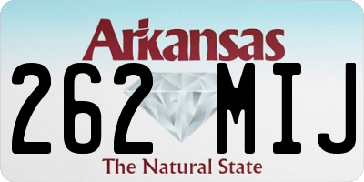 AR license plate 262MIJ