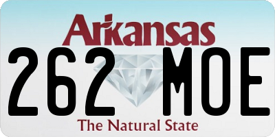 AR license plate 262MOE