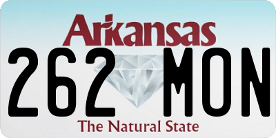 AR license plate 262MON