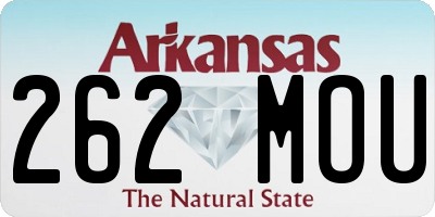 AR license plate 262MOU