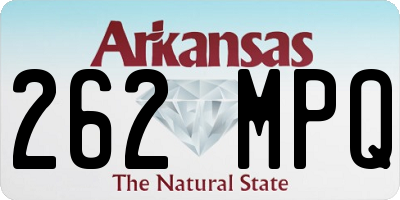 AR license plate 262MPQ