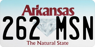 AR license plate 262MSN