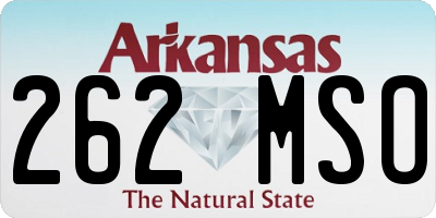 AR license plate 262MSO