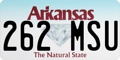 AR license plate 262MSU