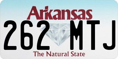 AR license plate 262MTJ