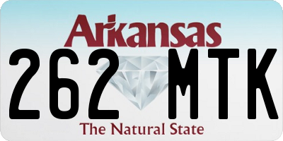 AR license plate 262MTK