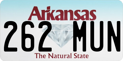 AR license plate 262MUN