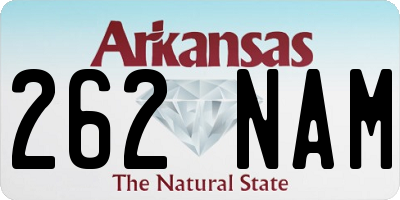 AR license plate 262NAM