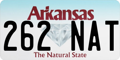 AR license plate 262NAT