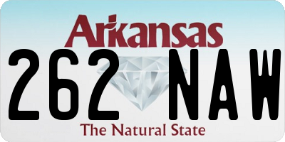 AR license plate 262NAW
