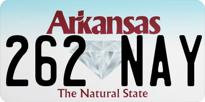 AR license plate 262NAY