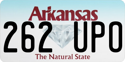AR license plate 262UPO