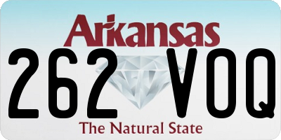AR license plate 262VOQ
