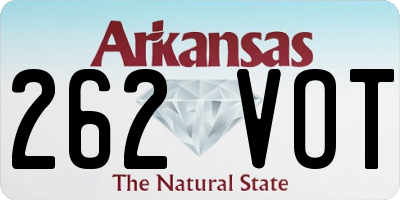 AR license plate 262VOT