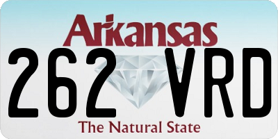 AR license plate 262VRD