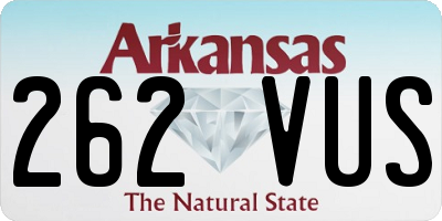 AR license plate 262VUS