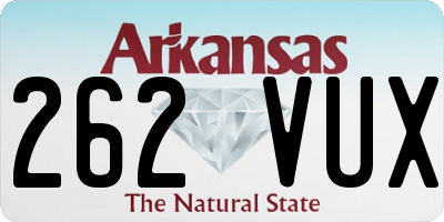 AR license plate 262VUX