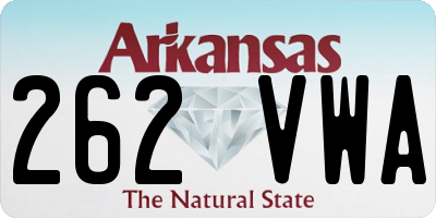 AR license plate 262VWA