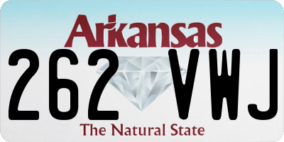 AR license plate 262VWJ
