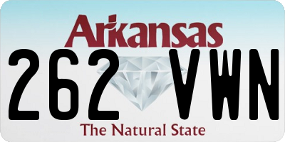 AR license plate 262VWN