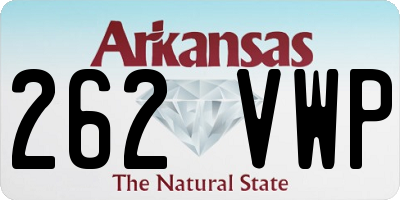 AR license plate 262VWP