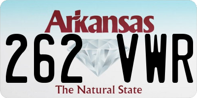 AR license plate 262VWR