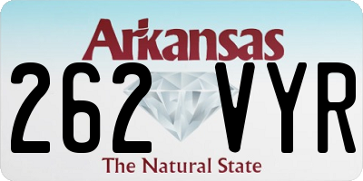 AR license plate 262VYR