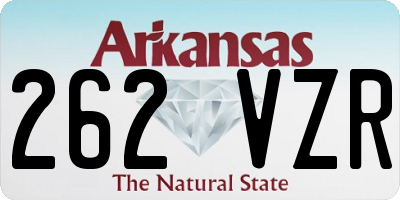 AR license plate 262VZR