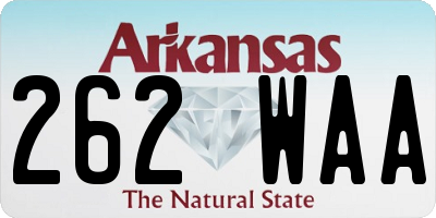 AR license plate 262WAA