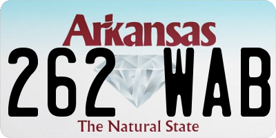 AR license plate 262WAB