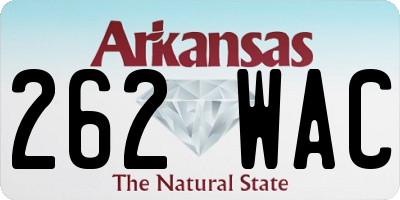 AR license plate 262WAC