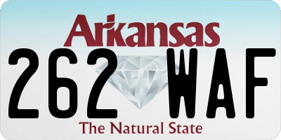 AR license plate 262WAF