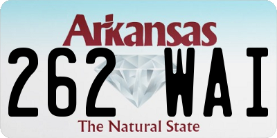 AR license plate 262WAI