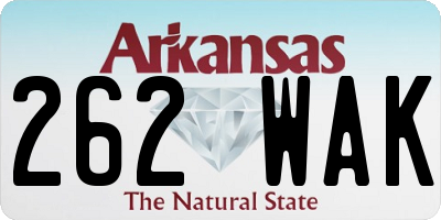 AR license plate 262WAK