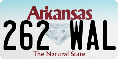 AR license plate 262WAL
