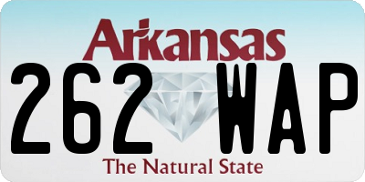AR license plate 262WAP