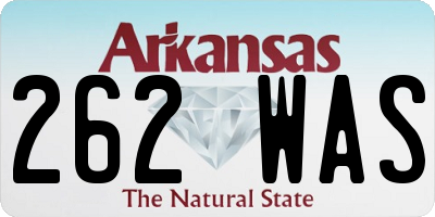 AR license plate 262WAS