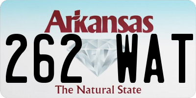 AR license plate 262WAT