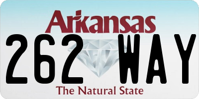 AR license plate 262WAY
