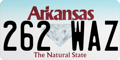 AR license plate 262WAZ