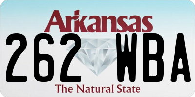 AR license plate 262WBA