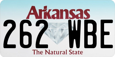AR license plate 262WBE