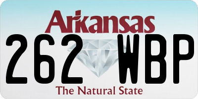 AR license plate 262WBP