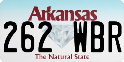 AR license plate 262WBR