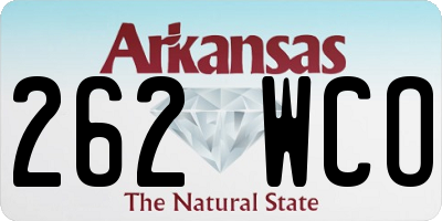 AR license plate 262WCO
