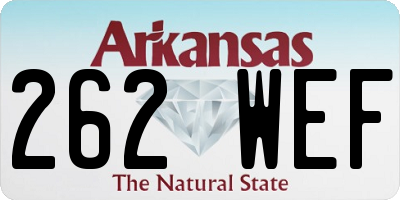 AR license plate 262WEF