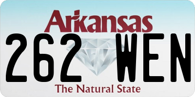 AR license plate 262WEN
