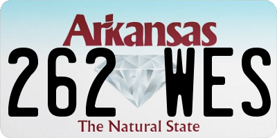 AR license plate 262WES