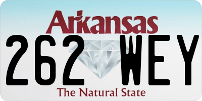 AR license plate 262WEY